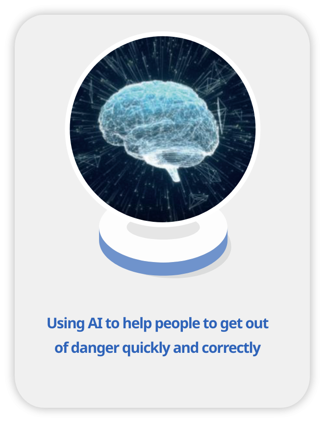 Using AI to help people to get out of danger quickly and correctly